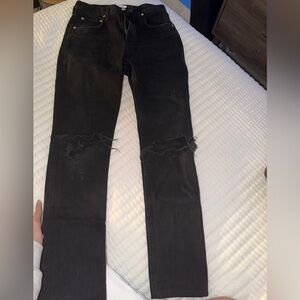 Agolde Black Distressed Women's Boot Cut Jeans